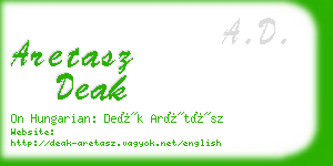 aretasz deak business card